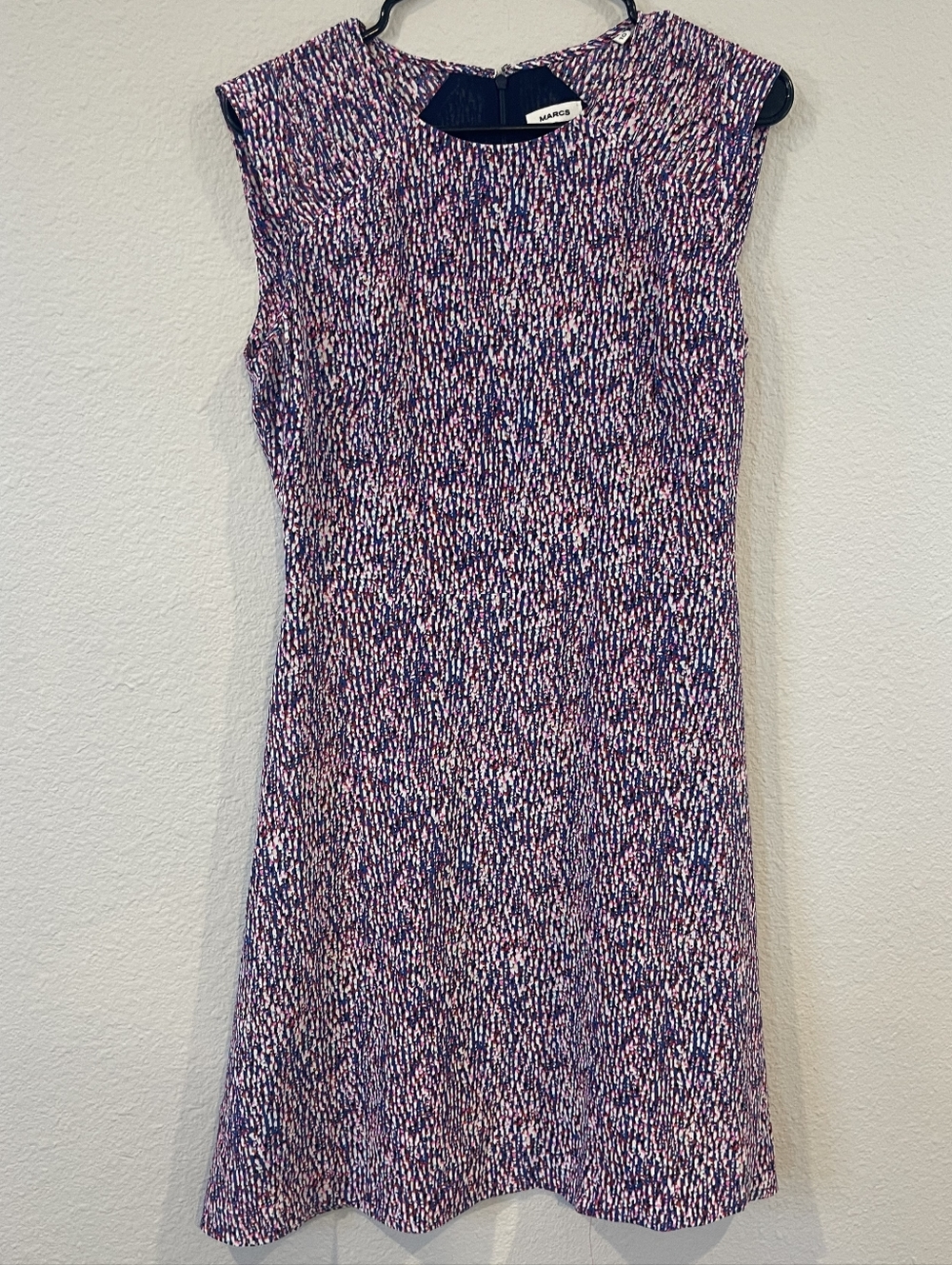 Marcs Womens Classic Multicolor Silk Shift Swing Sleeveless Midi Dress Size 10